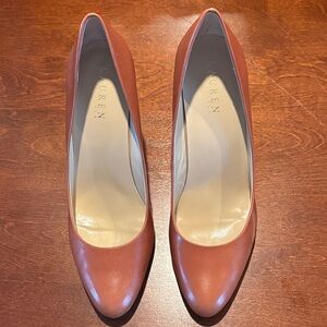 Lauren Ralph Lauren Rust Leather Pointed-Toe Pumps